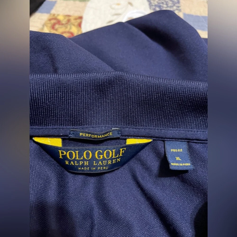 (H) Polo Golf Ralph Lauren Navy blue button down collared shirt
